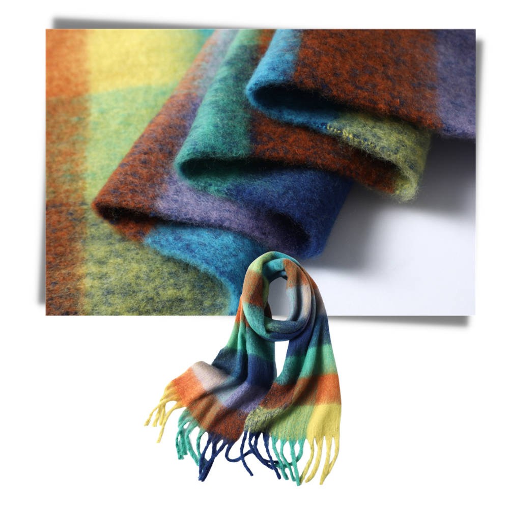 Cachecol de inverno feminino Oem xadrez, tecido macio e confortável, ideal para dias frios e estilos elegantes.