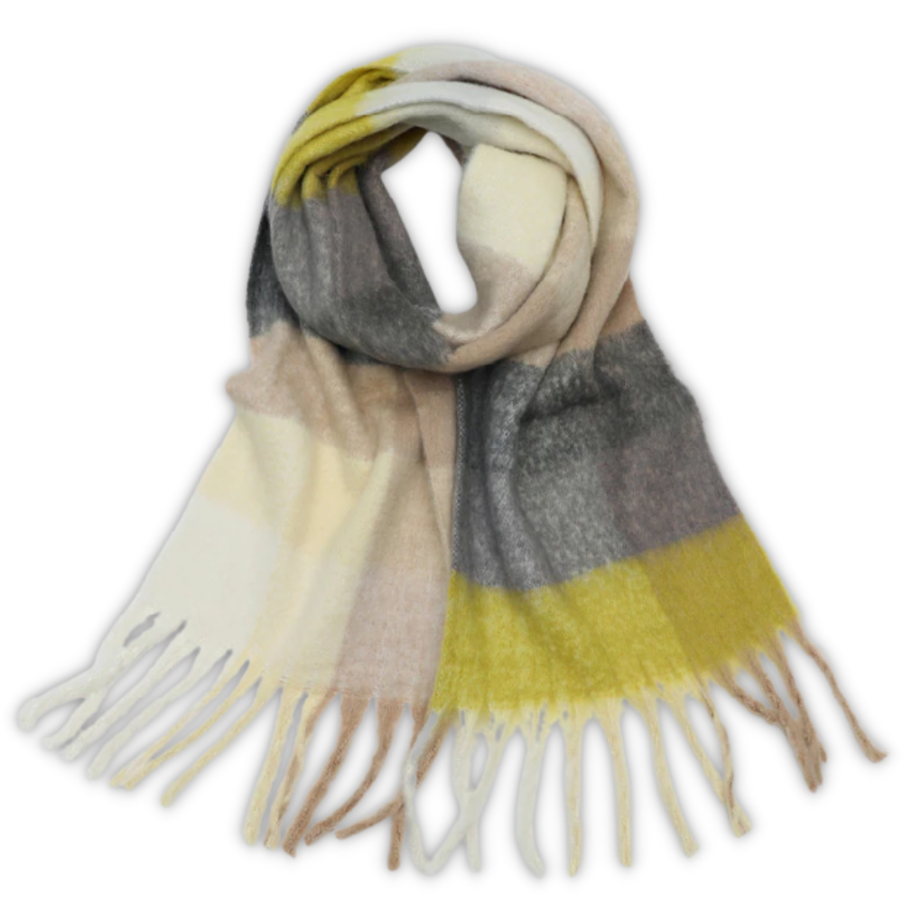 Cachecol de inverno feminino Oem com estampa xadrez em cores vibrantes, ideal para frio e estilo elegante.