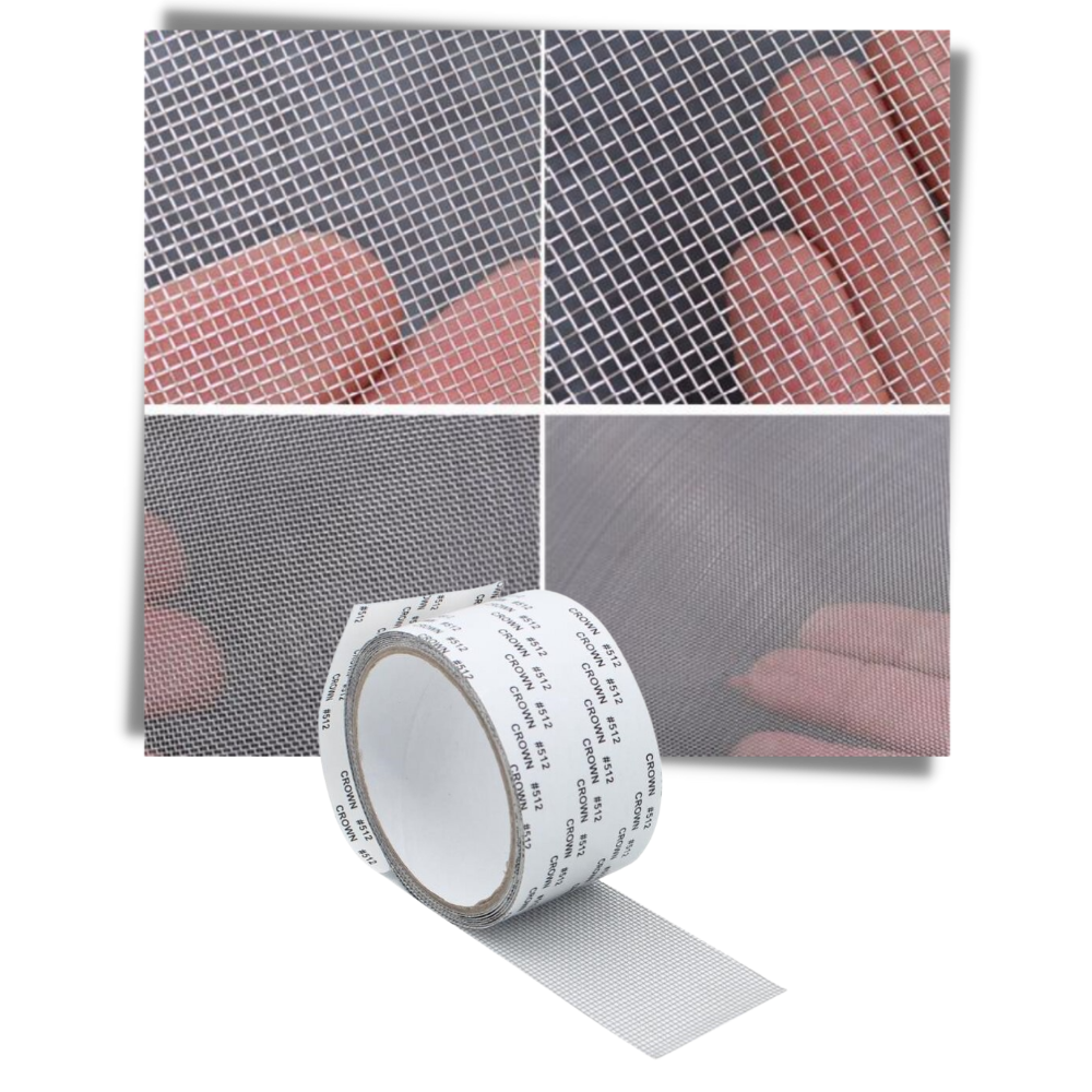 Fita de reparo para telas de mosquiteiro e redes, resistente e versátil, para consertar telas de inseticida.