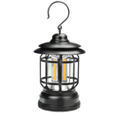 Lanterna de camping retrô à LED preta da Versear, ideal para atividades de camping e caminhada ao ar livre.