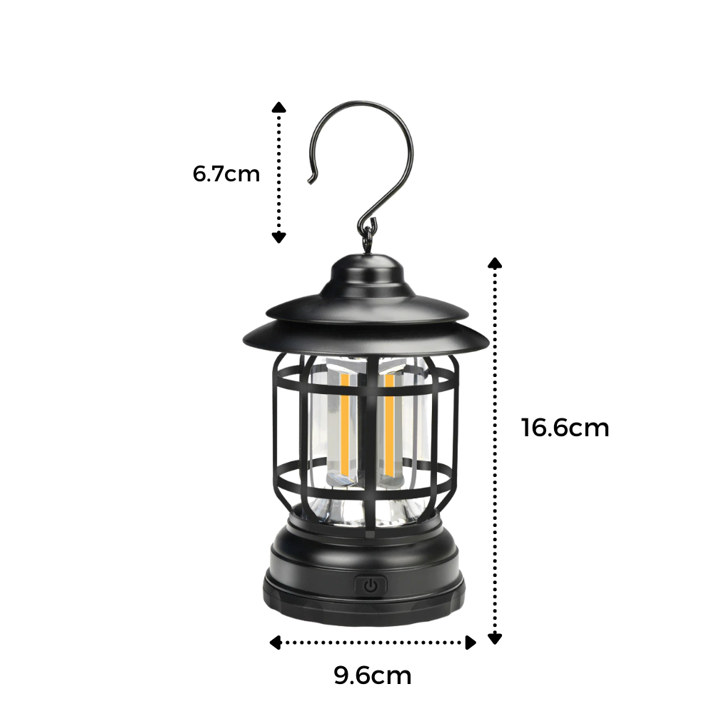 Lanterna de camping retrô à LED da Versear, iluminação portátil para atividades ao ar livre e aventura em camping.