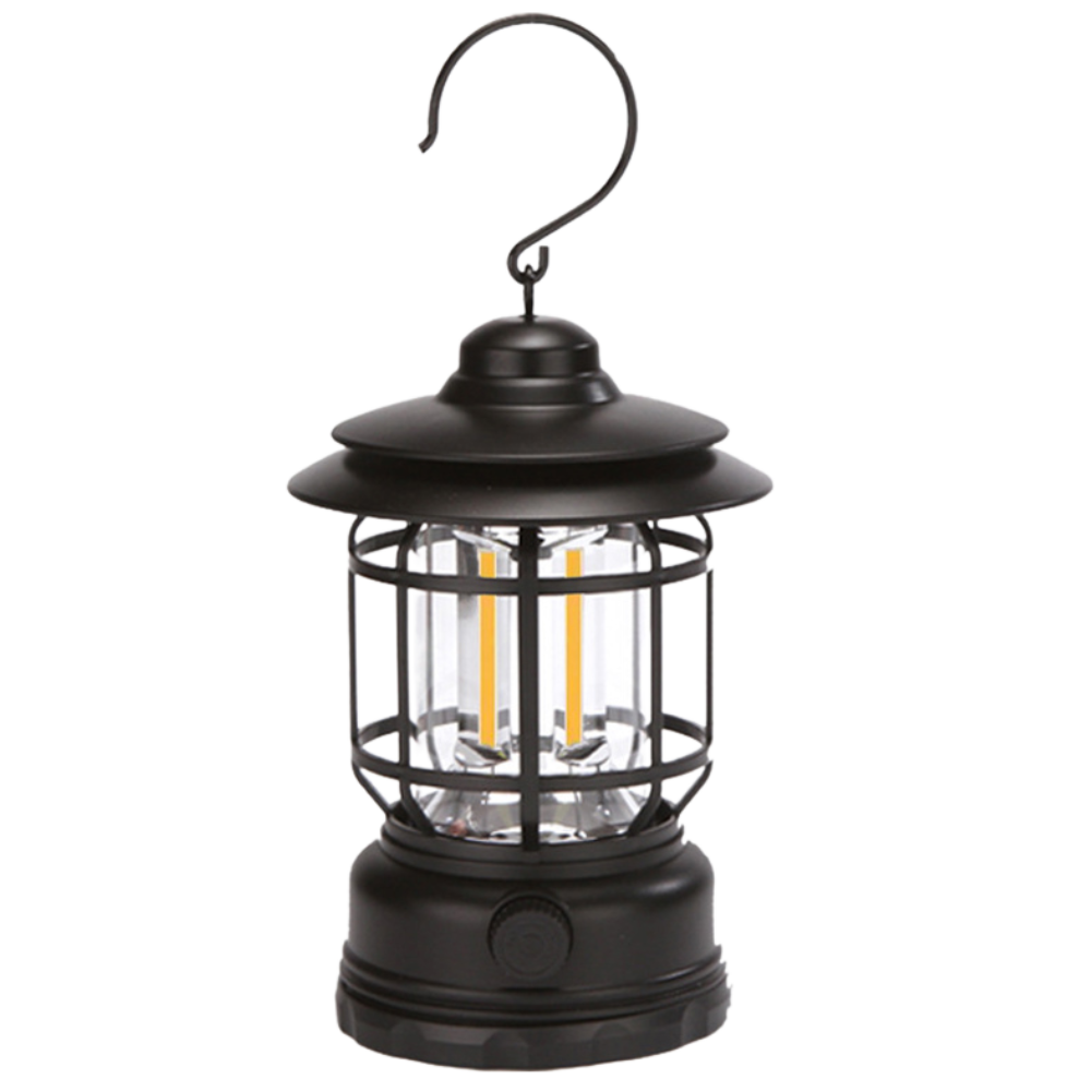 Lanterna de camping retrô à LED da Versear, portátil e recarregável, ideal para camping e atividades ao ar livre.