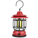 Lanterna de camping retrô à LED vermelha da marca Versear, ideal para atividades de camping e trilhas ao ar livre.