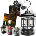 Lanterna de camping retro LED da Versear, luz portátil para atividades ao ar livre, ideal para camping e aventuras na natureza.