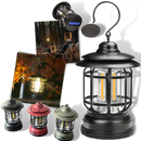 Lanterna de camping retro LED da Versear, luz portátil para atividades ao ar livre, ideal para camping e aventuras na natureza.