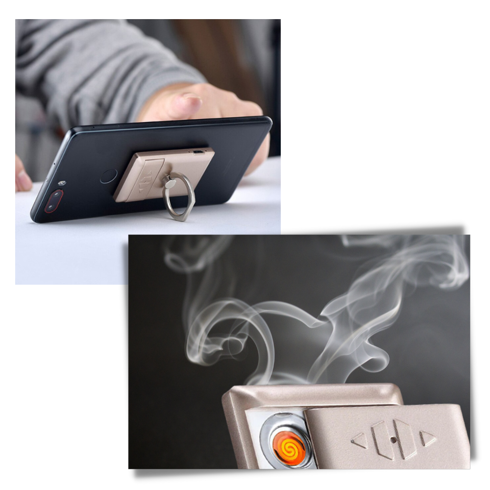 Anel de telefone multifuncional Jettingbuy com isqueiro integrado, design prático e moderno para uso em dispositivos móveis.