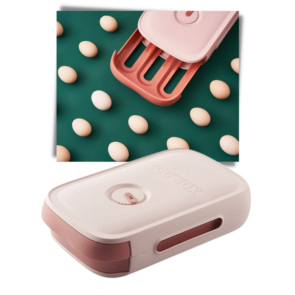Caixa de armazenamento de ovos com divisórias, feita por Luokeji, ideal para organizar e evitar que quebrem na geladeira.