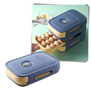Caixa de armazenamento de ovos com design de rolo automático da Luokeji, ideal para organizar ovos na geladeira.