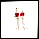 Brincos de argola com pendentes de rosas em estilo dourado, brincos de argola Eastjing com detalhes delicados e elegantes.