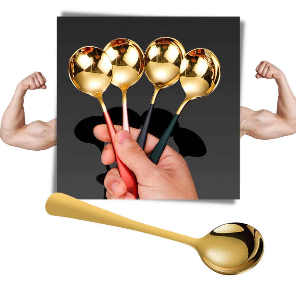 Conjunto de 2 colheres em aço inoxidável da Bluelans para uso em gastronomia e artes de mesa, duráveis e elegantes.