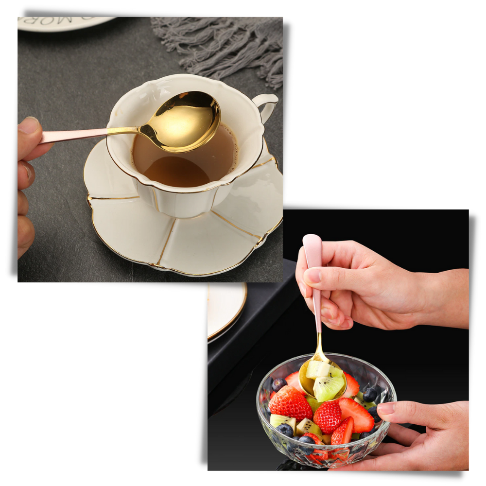 Conjunto de 2 colheres em aço inoxidável da Bluelans, utensílios multifuncionais para a mesa.