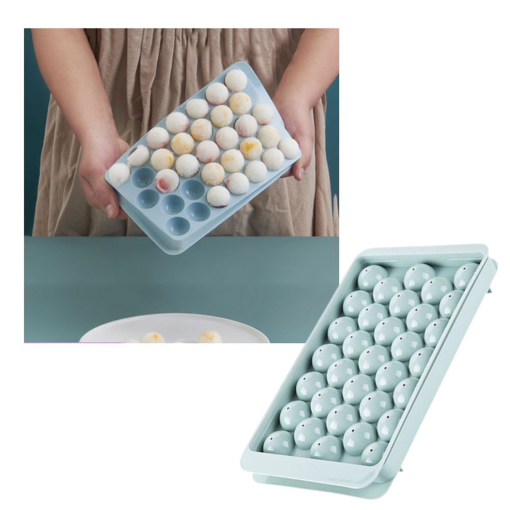 Conjunto de moldes de silicone para gelo em formato redondo, da marca Rikastua, com oito unidades para bebidas geladas.