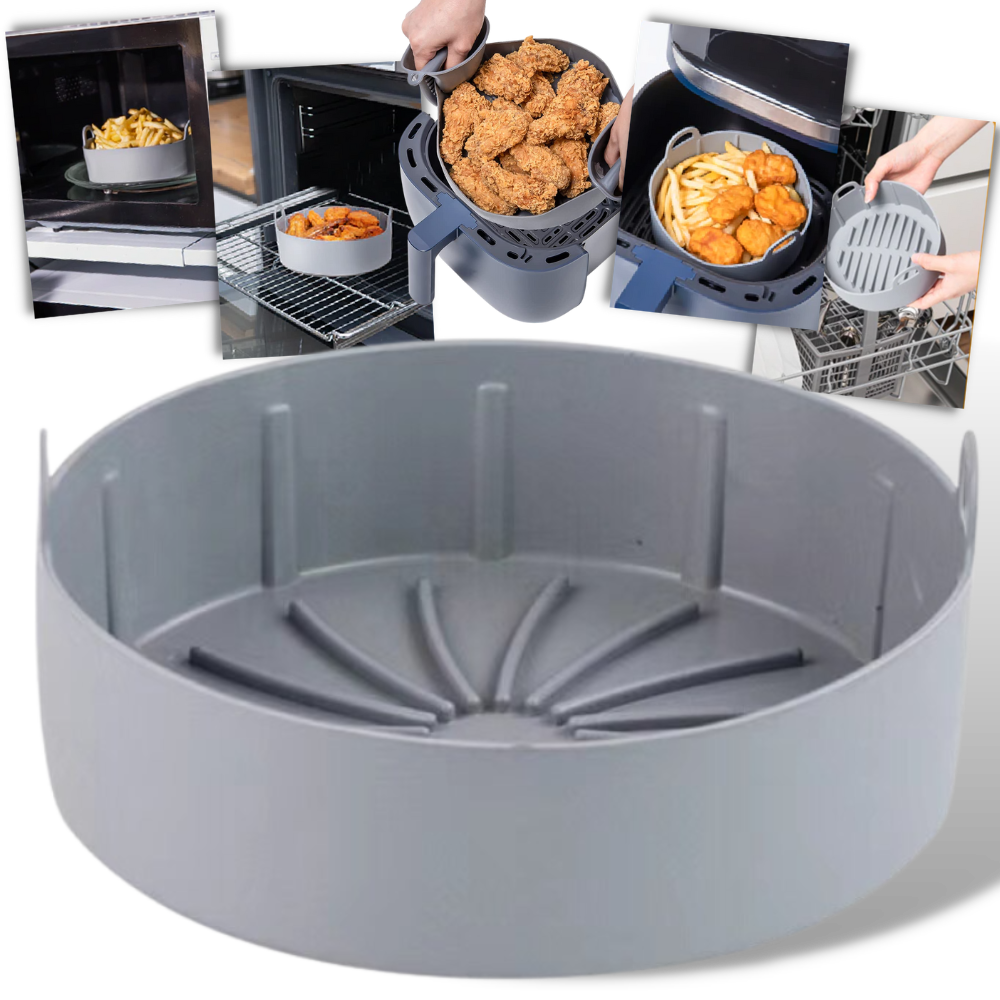Poêle de silicone reutilizável para fritadeira a ar, utensílio de cozinha para assar e cozinhar de forma prática e sustentável