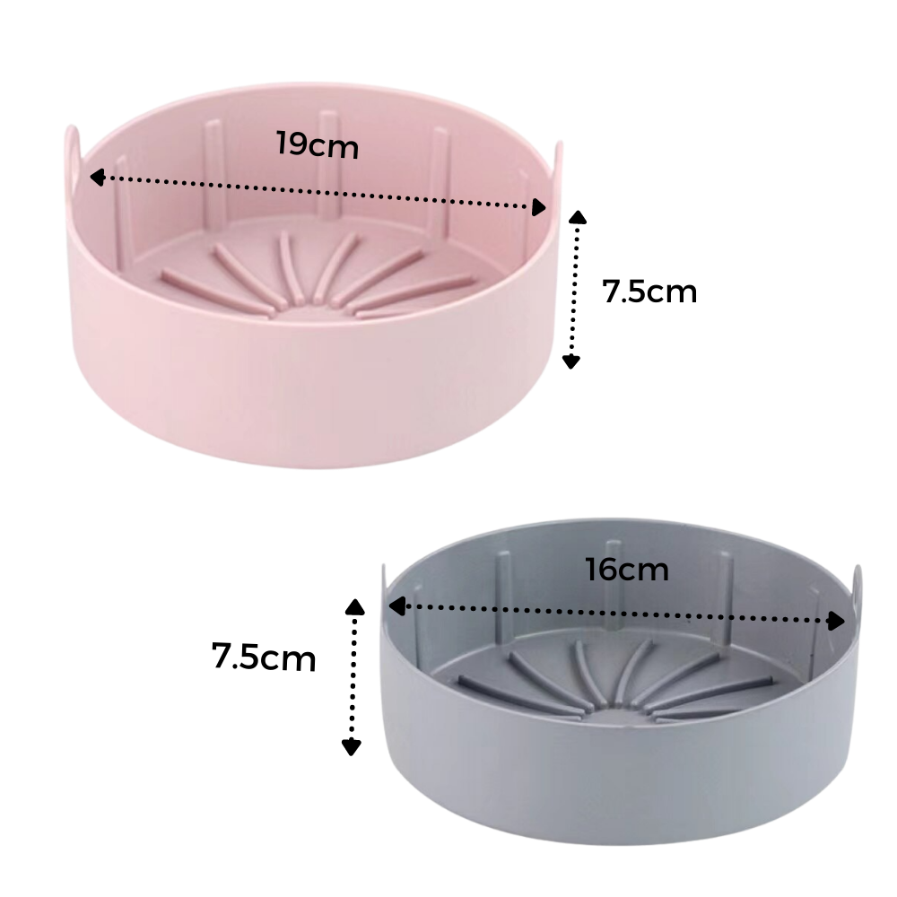 Panela de silicone reutilizável para fritadeira a ar, utensílio de cozinha para preparo de alimentos saudáveis e práticos