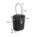 Coffre-fort portátil Safego com alça, corpo resistente e trava de segurança para armazenamento seguro de objetos pessoais.