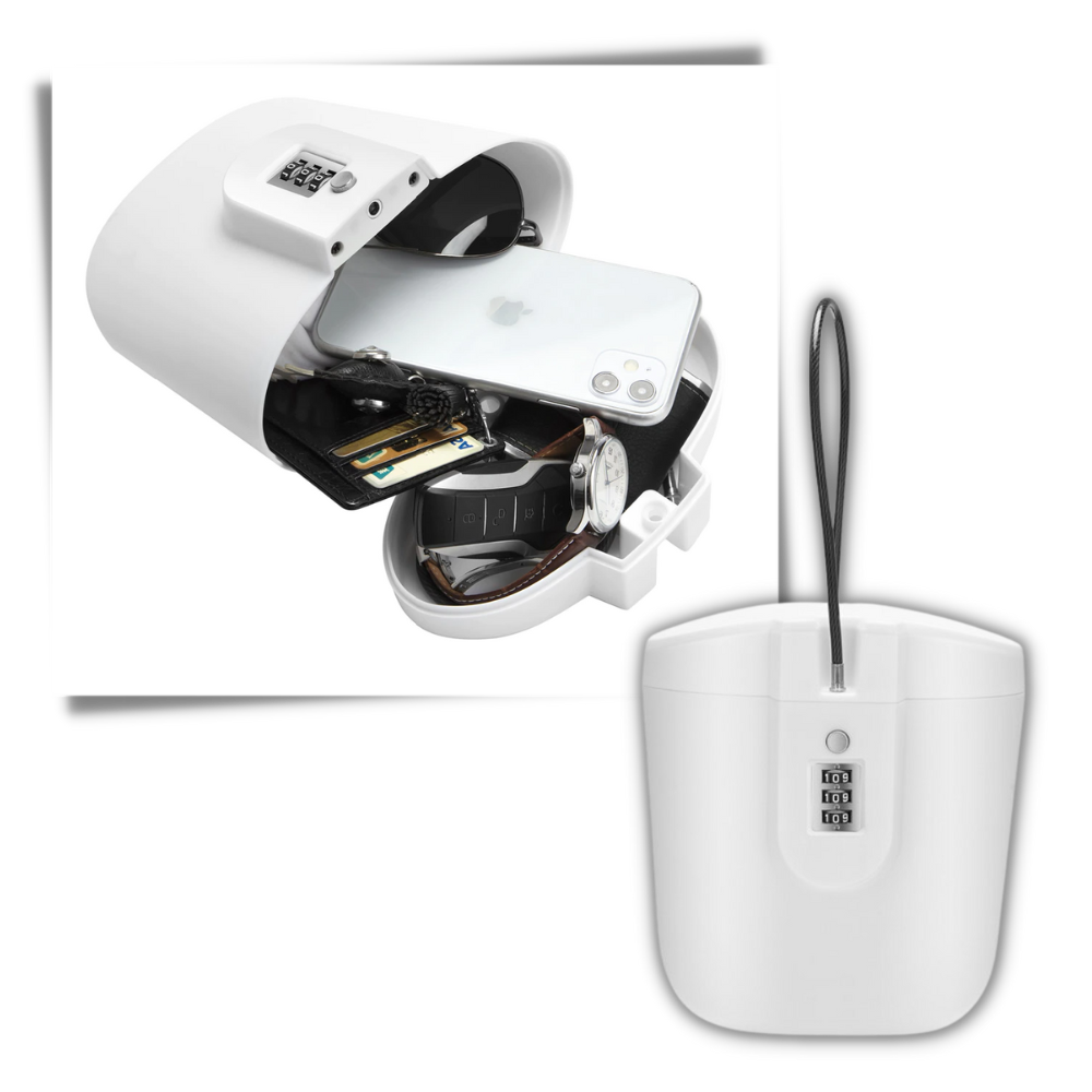 Coffre-fort portátil Safego com alça, grande capacidade, resistente para armazenamento seguro de objetos importantes.