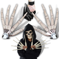 Luvas de esqueleto da Universal, acessório de fantasia para mãos com detalhes de ossos em estilo assustador.