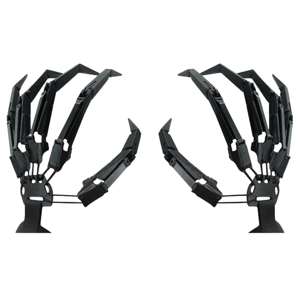 Luvas de esqueleto pretas da Universal, acessório de fantasia assustador para fantasias de Halloween ou cosplay.