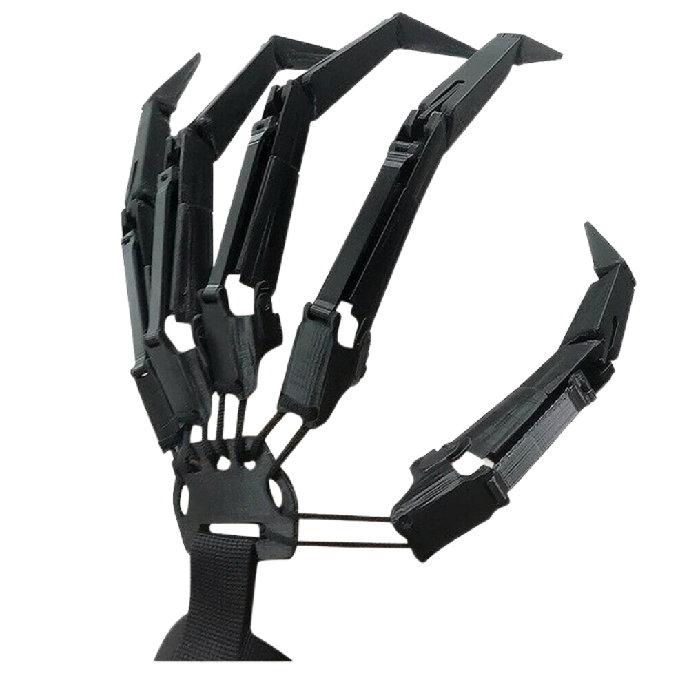 Luvas de esqueleto pretas da Universal, acessório de fantasia com detalhes de ossos para fantasias assustadoras.