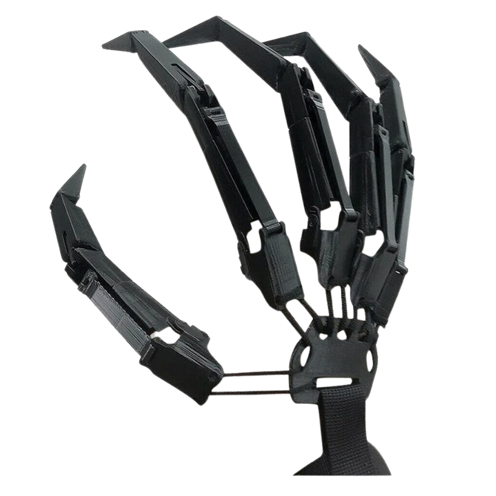 Luvas de esqueleto pretas da Universal, acessório de fantasia para mãos com detalhes de ossos em estilo assustador.