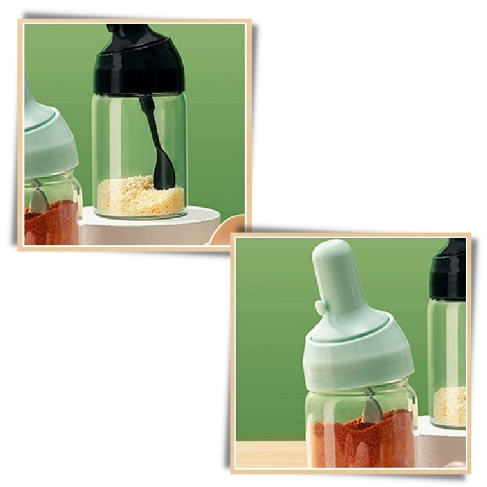 Bocal Aimiya para temperos, resistente à umidade, utensílio de cozinha para armazenamento de especiarias ajustável