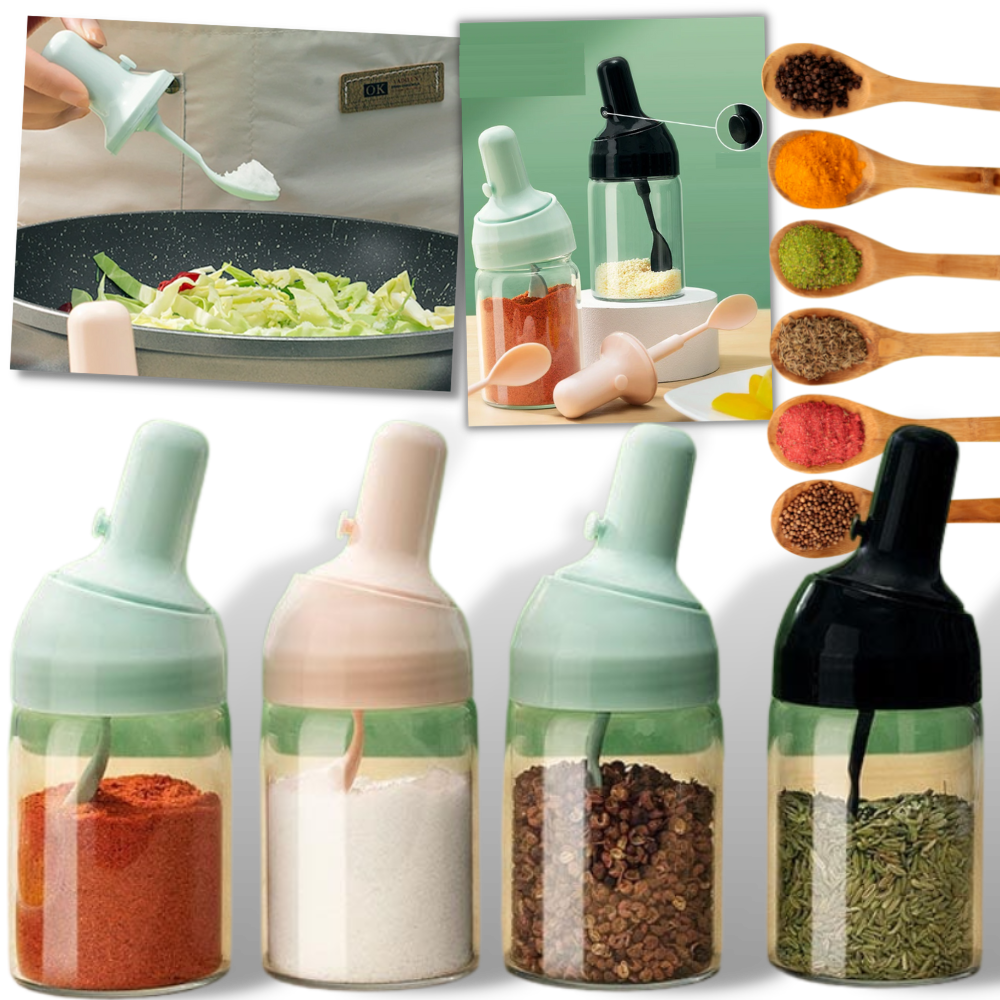 Bocal de condimentos Aimiya, resistente à umidade, para armazenamento de temperos em utensílios de cozinha.