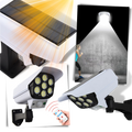Lâmpada LED solar com sensor de movimento da marca Popfeel, iluminação de segurança ao ar livre.