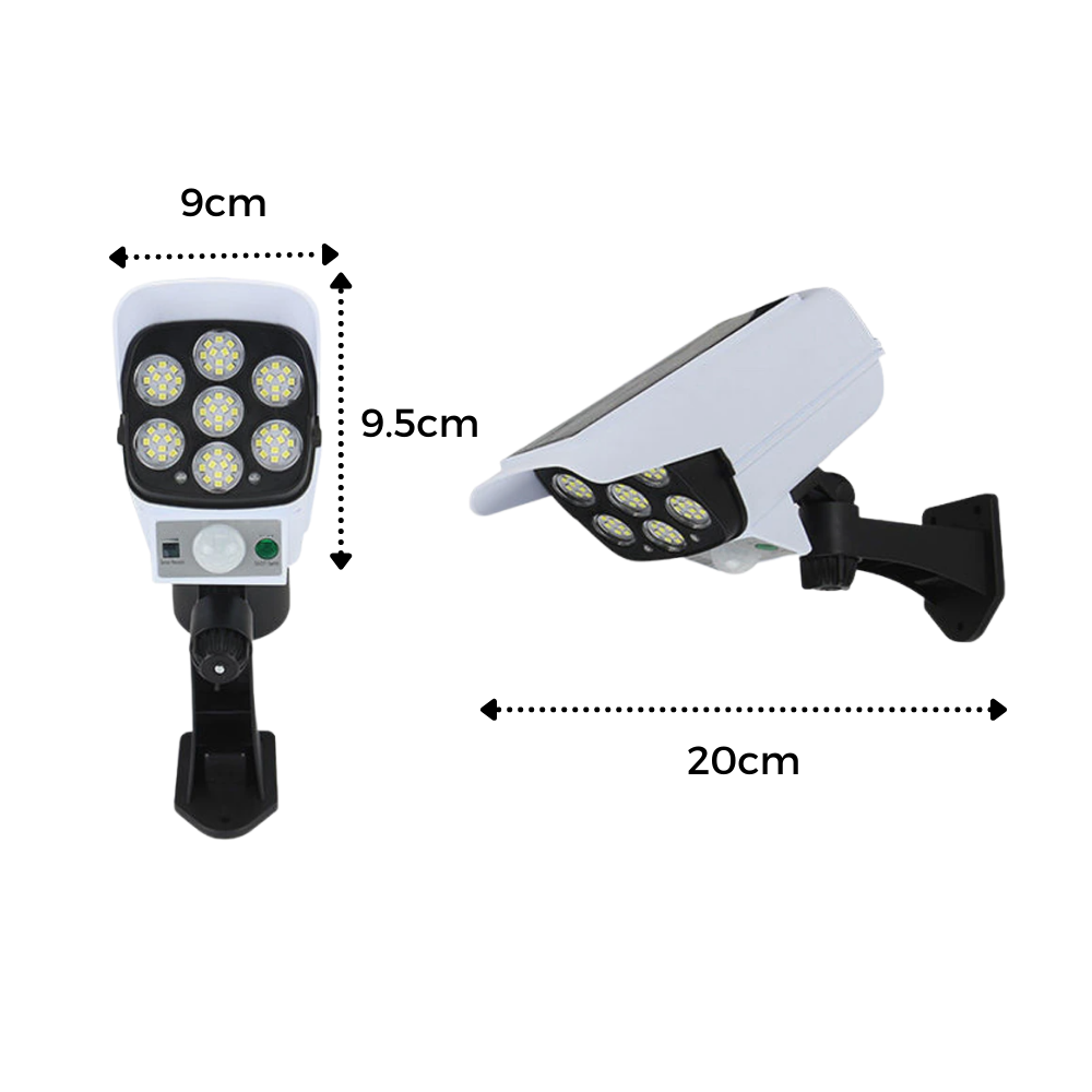 Lâmpada LED solar com sensor de movimento da Popfeel, luz de segurança com painel solar e detecção automática.