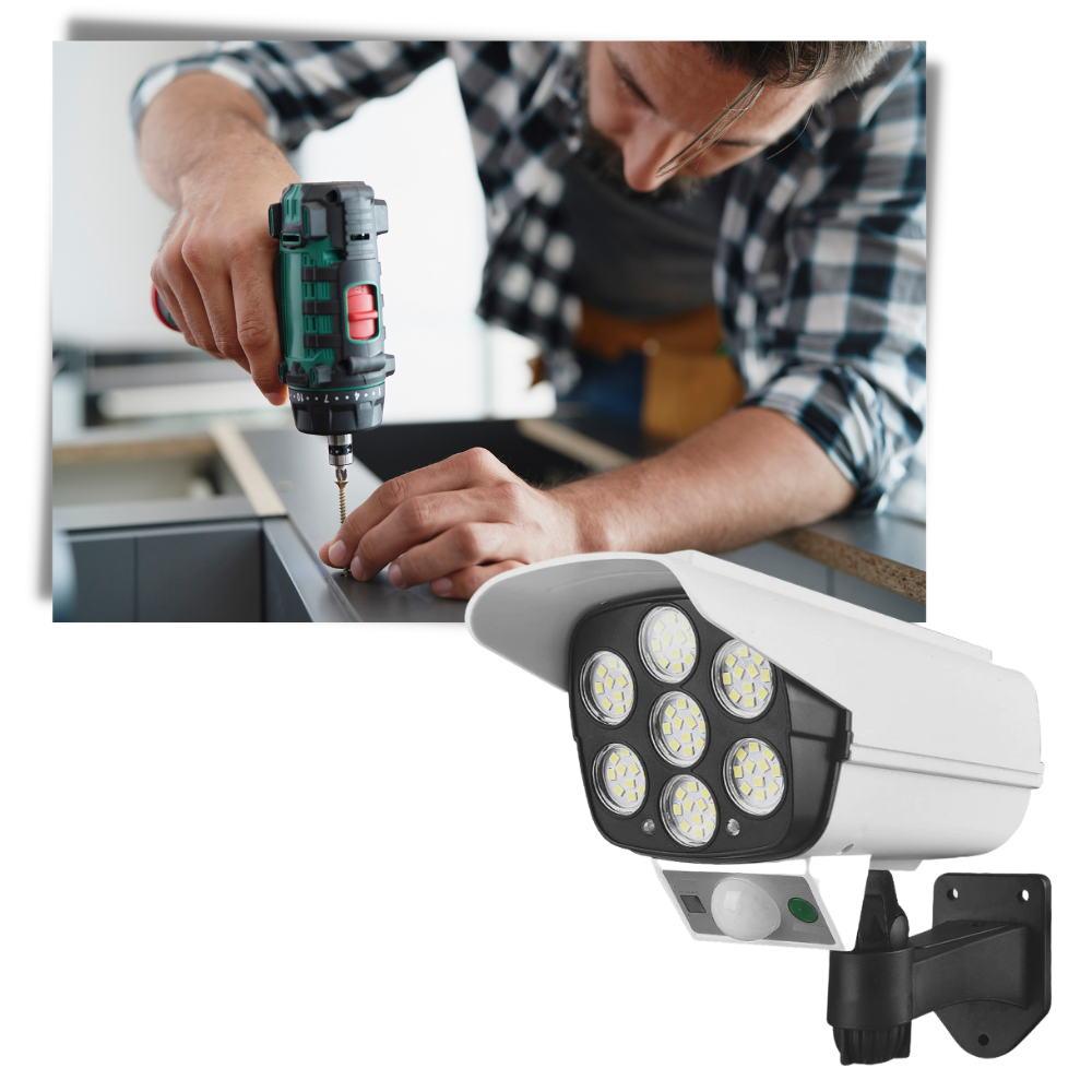 Lâmpada LED solar com sensor de movimento da Popfeel, iluminação de segurança exterior com instalação fácil.