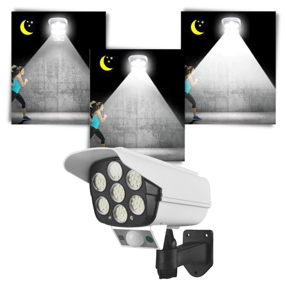 Lâmpada de segurança LED solar com sensor de movimento e três modos de iluminação, marca Popfeel.
