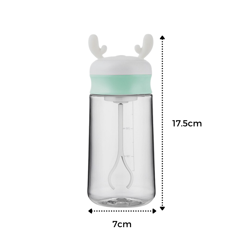 Garrafa shaker automática Magideal com suporte para alimentos e bebidas, com agitação automática e design prático.