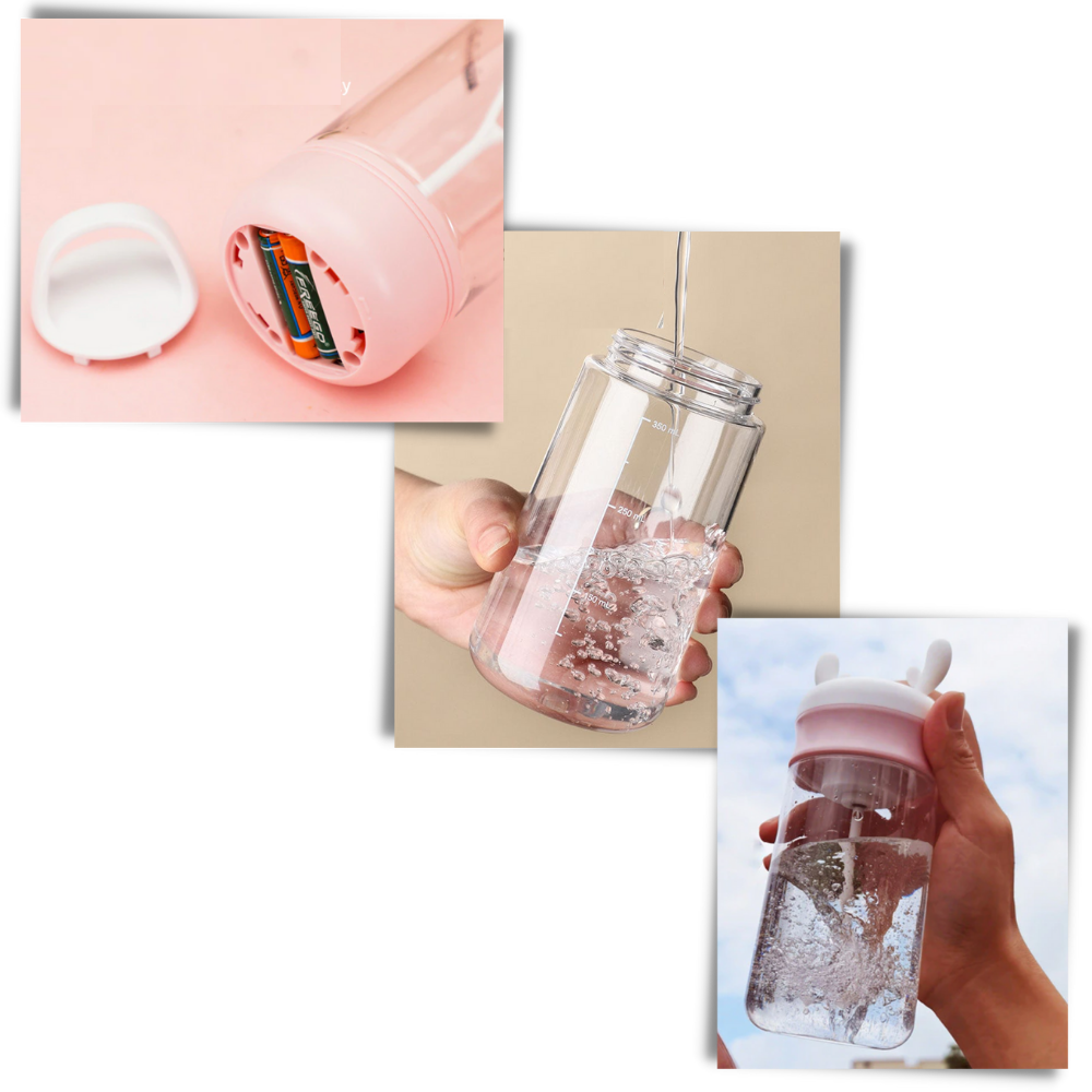 Recipiente Magideal para alimentos e bebidas com agitação automática, fácil de usar e ideal para misturar shakes e suplementos.