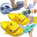 Chinelos de praia em formato de tubarão da marca Jianda, com design divertido de requin, ideal para verão e ocasiões informais.