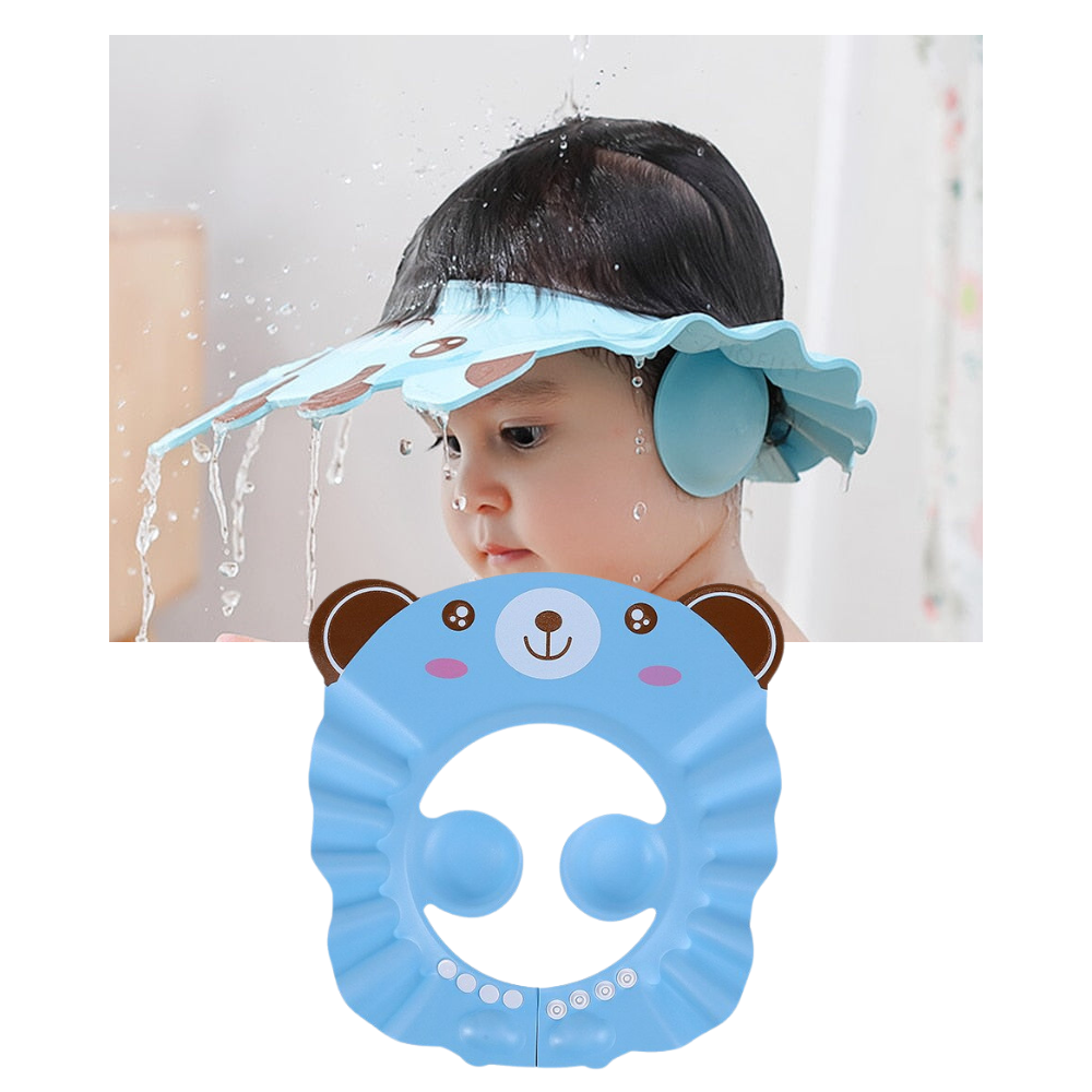 Bonnet de douche pour enfants Xiaocheng, couvre-oreilles, en tissu imperméable, protège contre l’eau lors du bain.