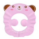 Touca de banho rosa com orelhas de urso para crianças, feita pela Xiaocheng, protege os ouvidos durante o banho.