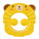 Touca de banho infantil Xiaocheng com proteção para orelhas, em amarelo com desenho de ursinho, ideal para banho seguro e confortável