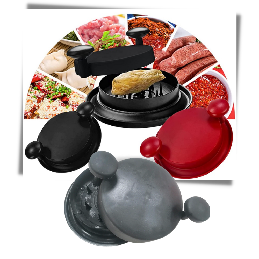 Triturador de frango Fusionbrands, eletrodoméstico de cozinha, mostrando diferentes usos e funcionalidades do aparelho.