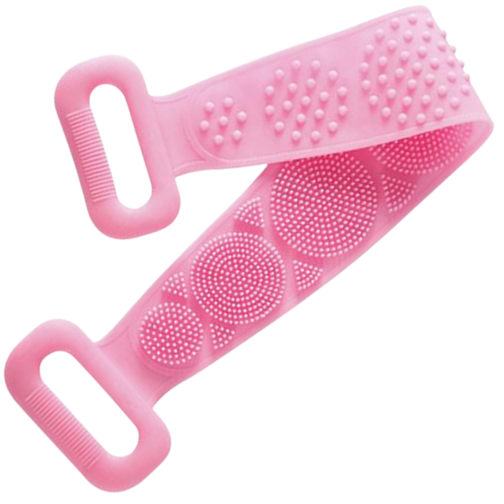 Escova de silicone extensível para corpo Yszodd, ferramenta de limpeza doméstica de cor rosa com textura macia e flexível