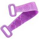 Escova de silicone extensível para corpo Yszodd, ferramenta de limpeza doméstica roxa com cerdas macias e flexíveis.