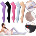 Meia-calça de compressão modeladora da Dcdeal, em tom neutro, visível na imagem, ideal para modelar pernas e aumentar o bem-estar.