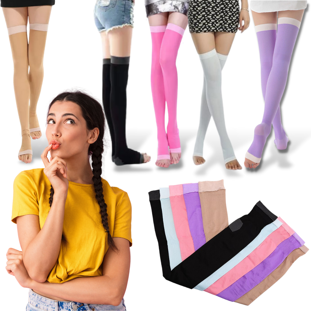 Meia-calça de compressão modeladora da Dcdeal, tecido suave, ajusta a silhueta, ideal para conforto e suporte.