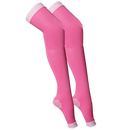 Meia-calça de compressão aminciante rosa da Dcdeal, vestida em uma modelo, destacando seu ajuste e tecido confortável.