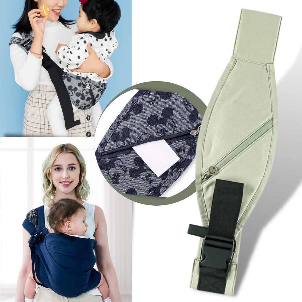 Echarpe para bebê Maya Wrap, confortável e macia, ideal para segurar e balançar o bebê com segurança.