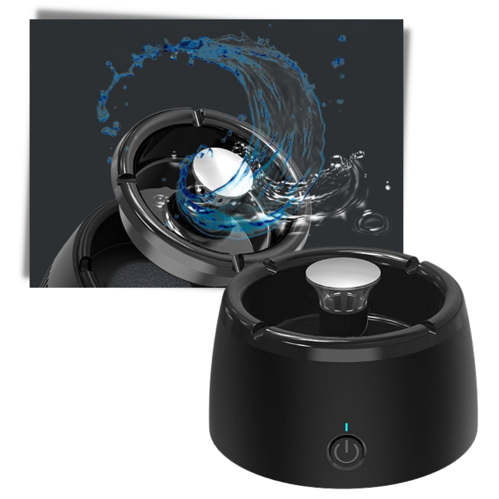 Cendrier de désenfumage inteligente Dupashio, design compacto e fácil de limpar, com acabamento em metal preto.