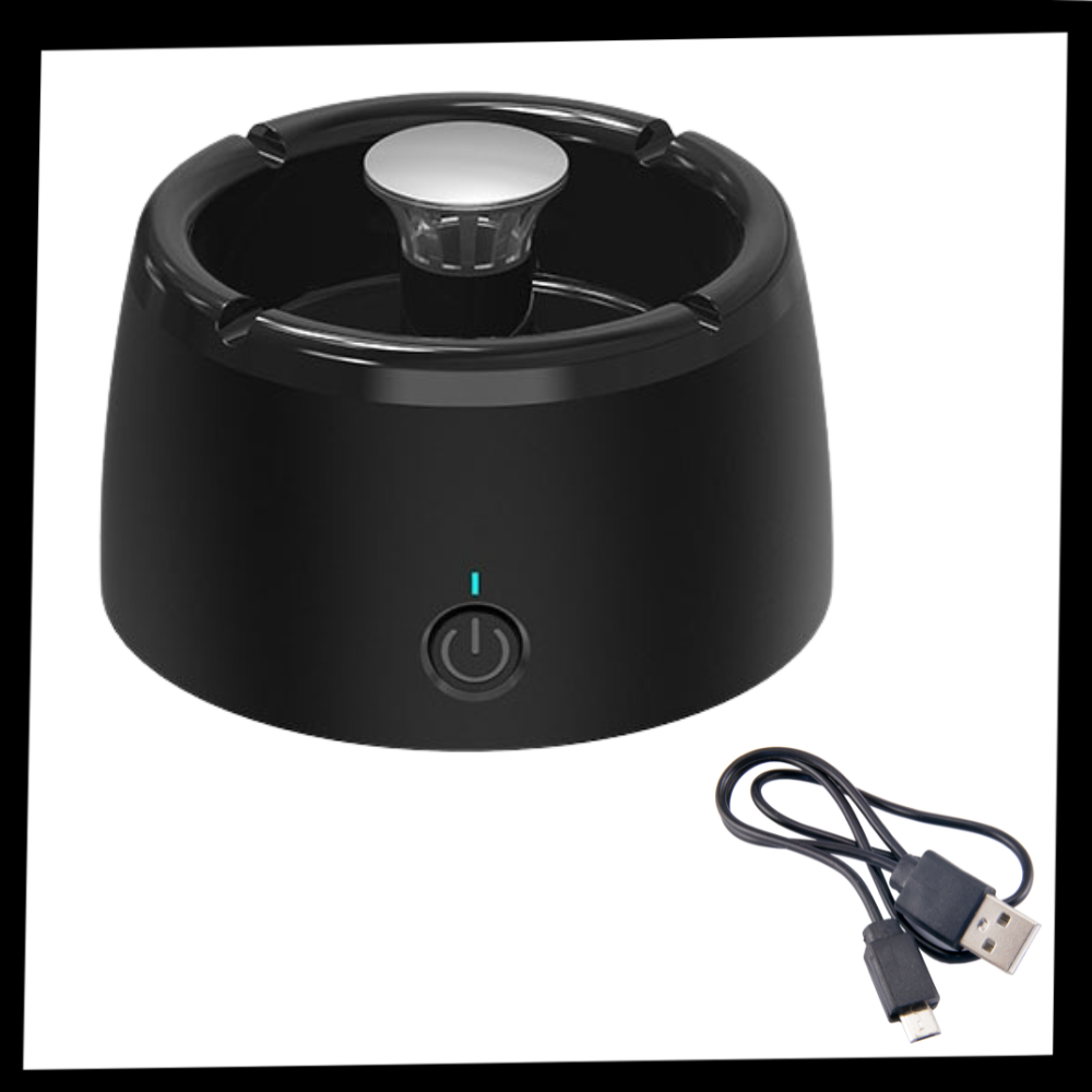 Cendrier de désenfumage intelligent Dupashio, modèle SMARTTRAY, en plastique noir avec capteur intégré pour sécurité et ventilation