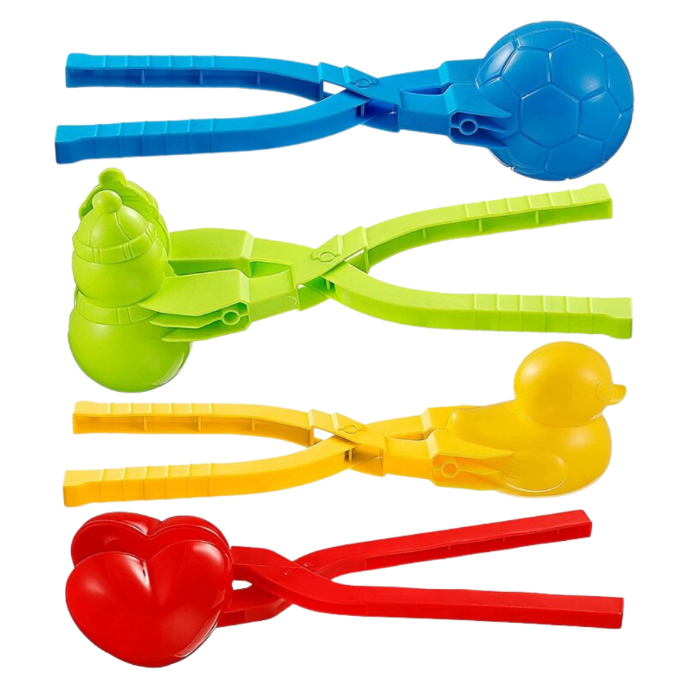 Conjunto de 4 kits de fabricação de bolas de neve Sunisery para jogos ao ar livre, com ingredientes e instruções.