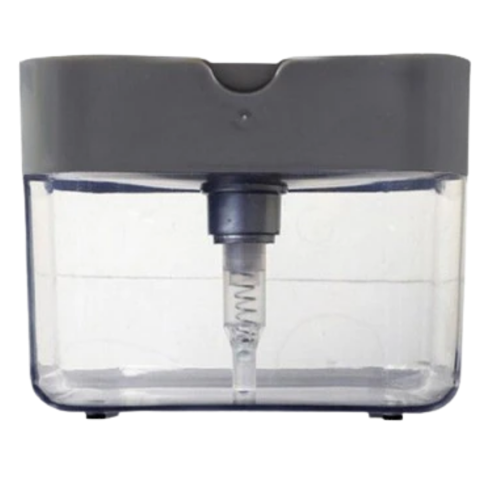 Dispenser de detergente de cozinha Doubleking com porta-esponja, recipiente para sabonete líquido ou lotion.