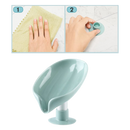 Porte-savon Papaba em formato de folha com escorredor, fácil de instalar, ideal para banheiro com design natural e elegante.