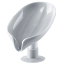 Porte-savon em forma de folha com escorredor da marca Papaba, feito de material cinza, ideal para organizar sabonetes no banheiro.