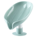 Porte-savon em formato de folha com escorredor, marca Papaba, com design verde e prático para banheiro.